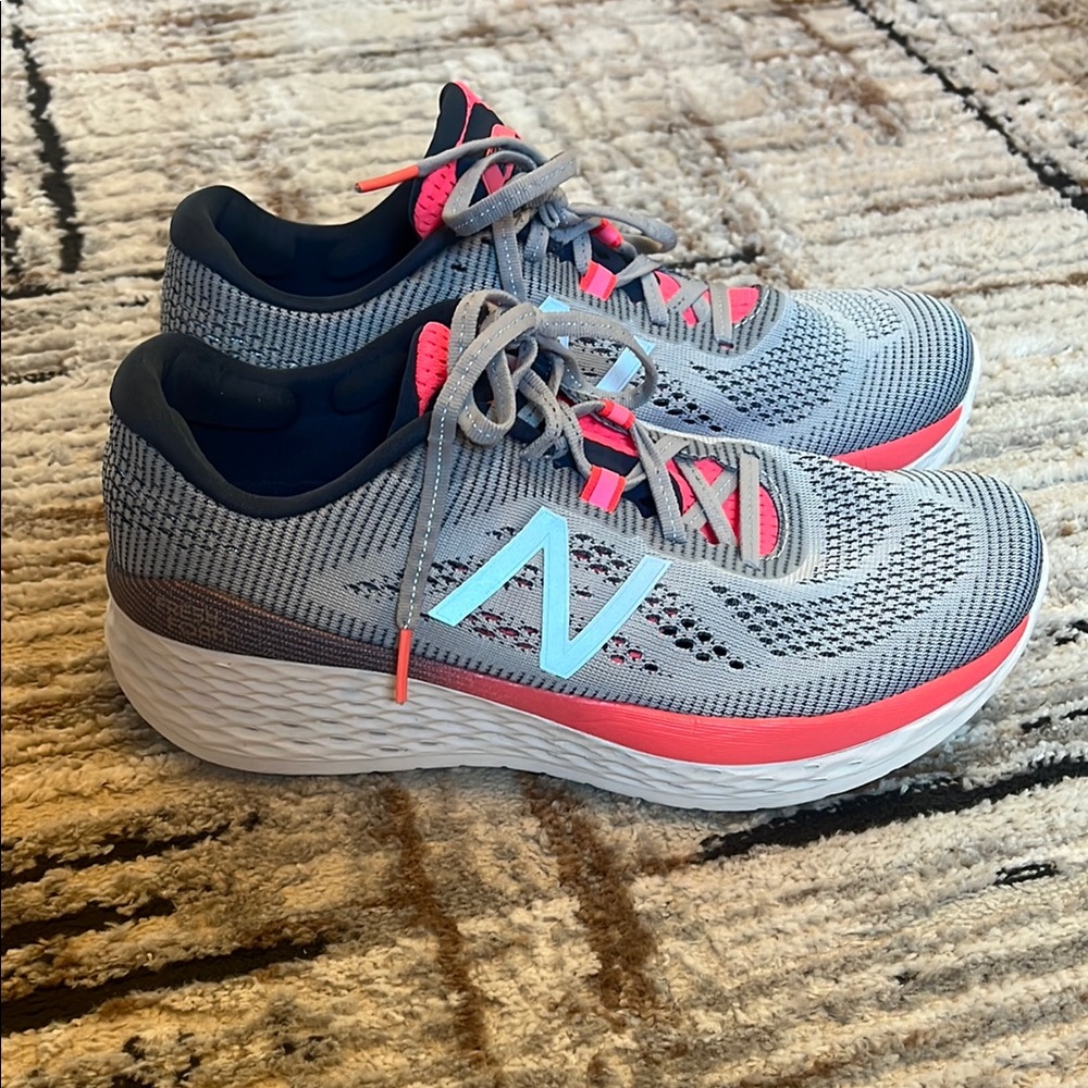 New Balance Women's Gray and Coral Athletic Shoes